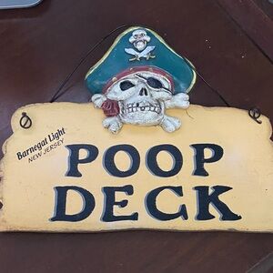Pirate Skull Poop Deck Sign